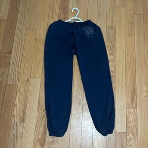 Navy Blue Butterfly Sweatpants with “Freedom” Graphic